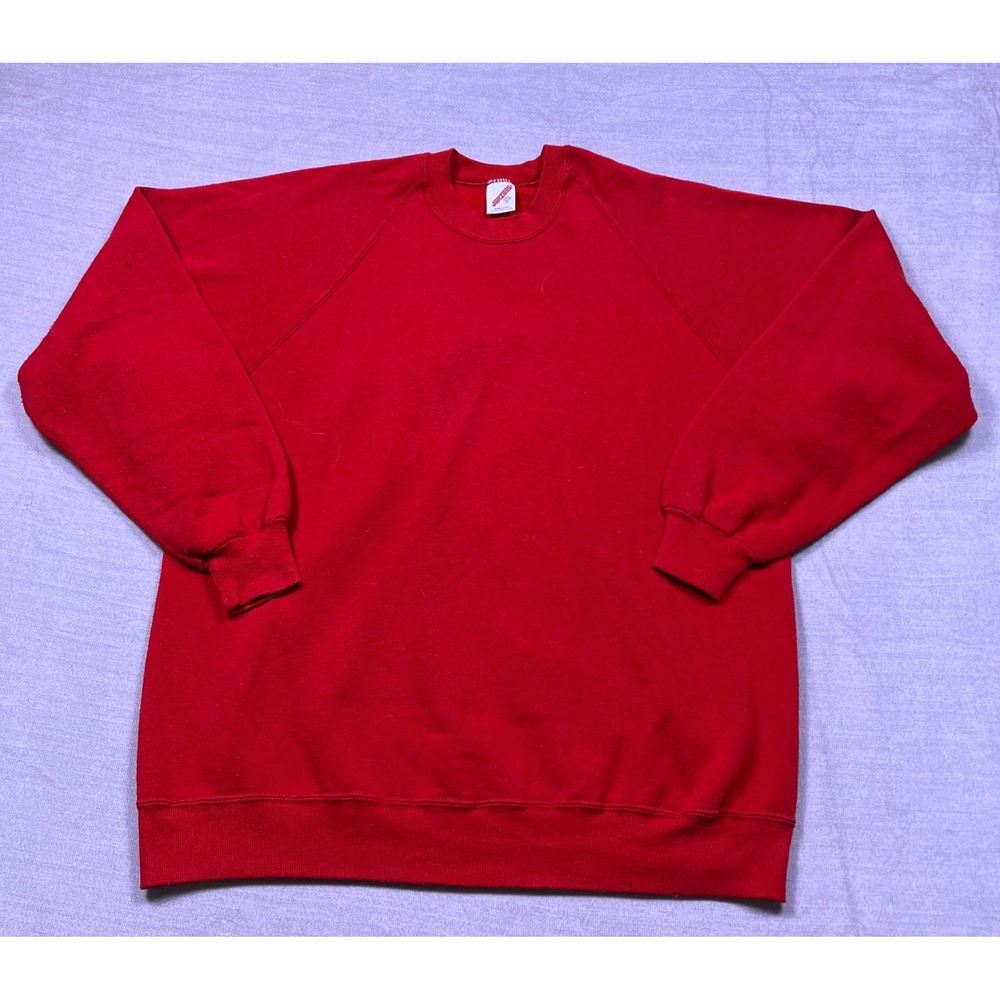 Vintage Jerzees Red Raglan Sleeve Sweatshirt Mens XXL 48-50 Made in‎ USA
